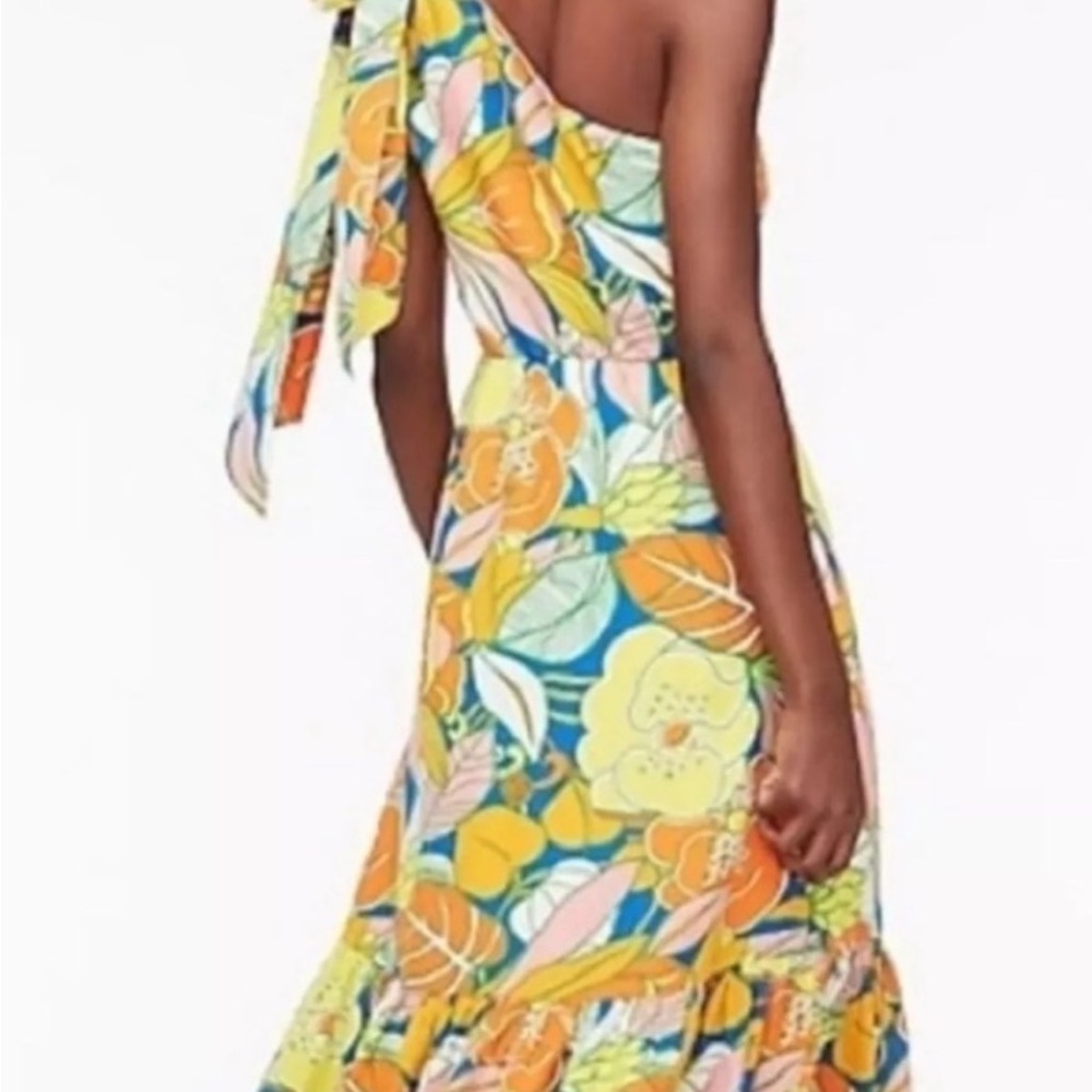 NWT J.Crew size 14 silk midi dress in tropical print - Picture 2 of 13